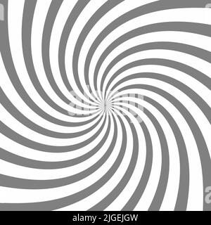 A black and white spiral optical illusion background. Stock illustration, monochrome Stock Photo