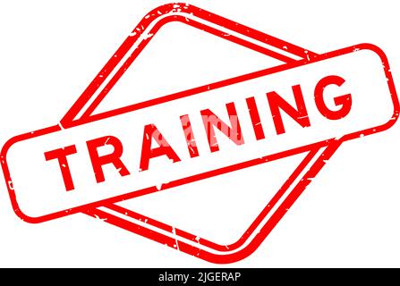 Grunge red training word rubber seal stamp on white background Stock Vector