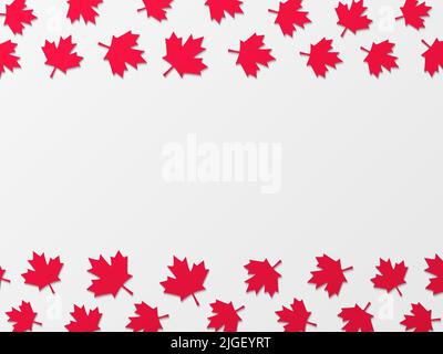 Red maple leaves paper cut vector background. Stock Vector