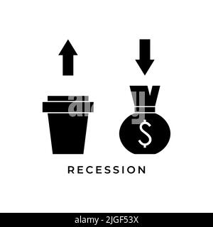 arrow up arrow down recession icon symbol design vector illustration. Stock Vector