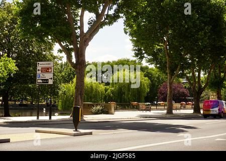 Pond on Feltham Green, London, United Kingdom Stock Photo