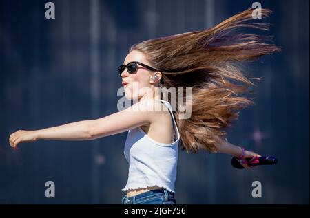 Sigrid performing on the main stage at the TRNSMT Festival at Glasgow Green in Glasgow. Picture date: Sunday July 10, 2022. Stock Photo