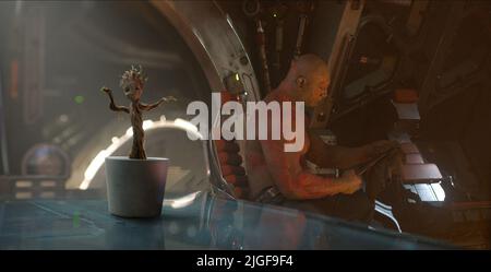 GROOT,BAUTISTA, GUARDIANS OF THE GALAXY, 2014 Stock Photo