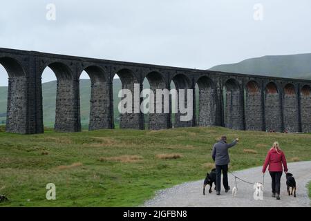 Historic Ribblehead viaduct in Yorkshire Stock Photo