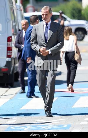 Ermua, Bizkaia, Spain. 10th July, 2022. King Felipe VI of Spain attends Tribute to the Victims of Terrorism on the occasion of the 25th anniversary of the kidnapping and murder of Miguel Angel Blanco at Municipal Sports Centre 'Miguel Angel Blanco' on July 10, 2022 in Ermua, Spain (Credit Image: © Jack Abuin/ZUMA Press Wire) Stock Photo
