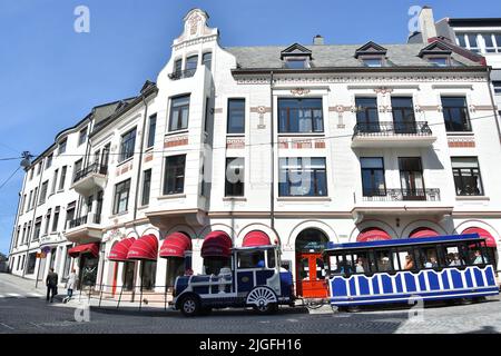 ALESUND, NORWAY - JULY , 2018. View of Centre of Alesund town , More og Romsdal County, renowned for its beautiful Art Nouveau buildings. Stock Photo