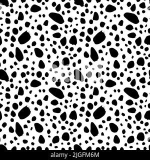 Black uneven specks, spots, blobs seamless pattern Stock Vector
