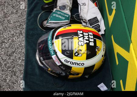 Helmet of #5 Sebastian Vettel (DEU, Aston Martin Aramco Cognizant F1 Team), Stock Photo