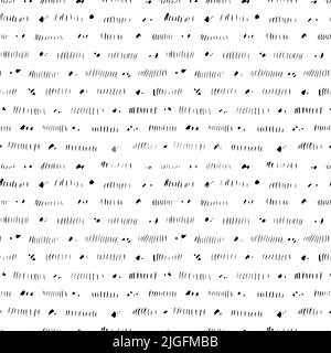 Hand drawn small lines vector seamless pattern Stock Vector