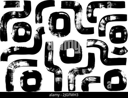 Black rounded rectangular lines isolated on white. Stock Vector