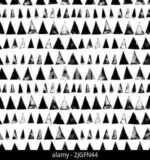 Hand drawn triangle stamps vector seamless pattern Stock Vector