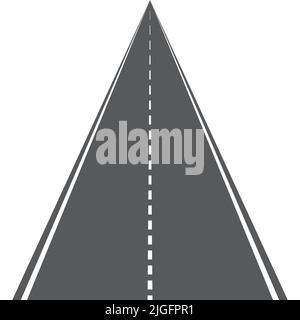 Vector road or highway with markings on white background Stock Vector