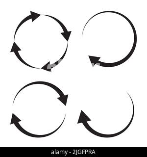 Circular arrows sign vector icon isolated on white background Stock Vector