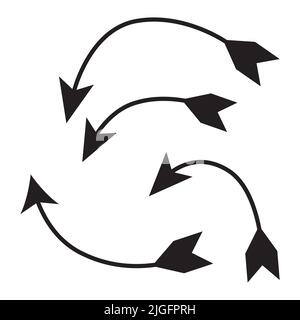 Set of black arrows vector illustration isolated on white background Stock Vector