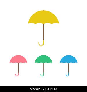 Umbrellas vector set isolated on white background Stock Vector