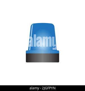 Police or ambulance blue flashing light icon isolated on white background Stock Vector
