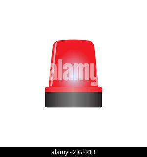 Police or ambulance red flashing light icon isolated on white background Stock Vector