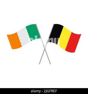 Belgian and Irish flags vector isolated on white background Stock Vector