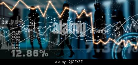 Concept of the economic crisis with chart - 3d rendering Stock Photo ...