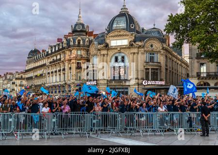 Montpellier celebrates the French Rugby Championship 2022 on the Place de la Comédie Stock Photo