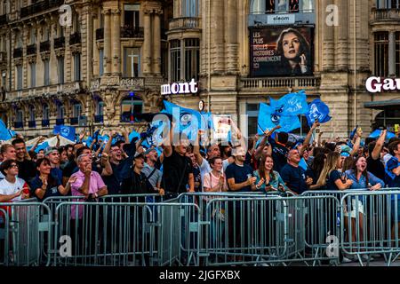 Montpellier celebrates the French Rugby Championship 2022 on the Place de la Comédie Stock Photo
