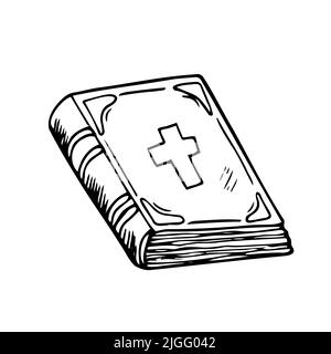 Holy Bible in doodle style. Isolated vector sketch Stock Vector