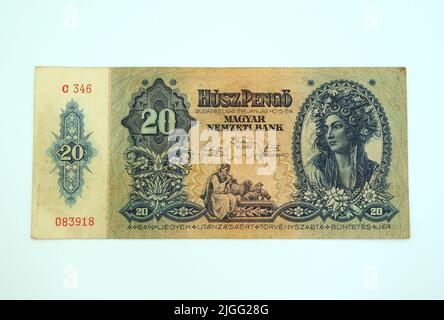 twenty Hungarian pengő (pengo or pengoe), Hungary, Magyarország, Europe ...