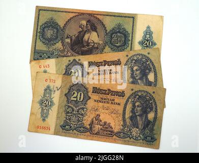 twenty Hungarian pengő (pengo or pengoe), Hungary, Magyarország, Europe ...