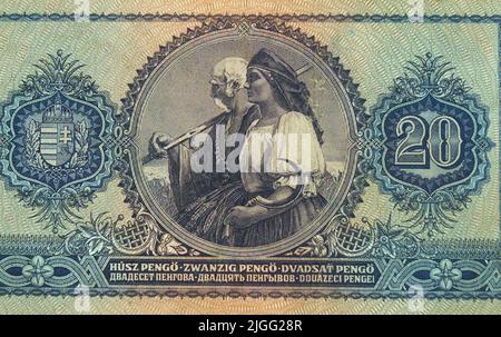 twenty Hungarian pengő (pengo or pengoe), Hungary, Magyarország, Europe ...