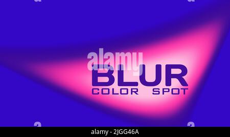 Lavender pink blur color spot with gradient on medium blue background. Color vector graphic pattern Stock Vector