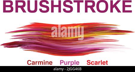 Abstract brush strokes of carmine, purple and scarlet on a white background. Vector pattern Stock Vector