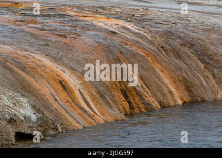 The colorful Iron Creek Spring at Black Sand Basin in Yellowstone NP, WY, USA. Stock Photo