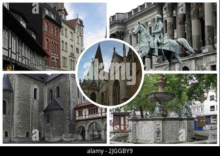 Braunschweig, also called Brunswick, (Germany) the so-called 'city of the Lion' is a beautiful town in Lower Saxony full of historic buildings Stock Photo