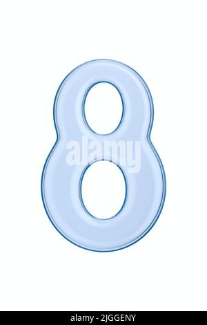 Number eight on white background. Isolated 3D illustration Stock Photo
