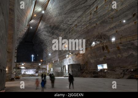 The Slanic Prahova salt mine, 1 hour from Bucharest, is closed for extraction but is a popular medical tourist destination due to its pure air. Stock Photo