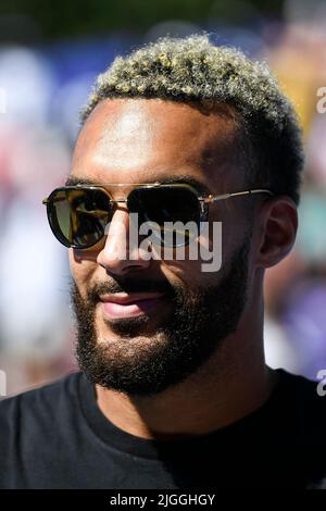 Paris, France. 10th July, 2022. Rudy Gobert of the Minnesota Timberwolves attends the Quai 54 basketball tournament (The World Streetball Championship) in Paris, France on July 10, 2022. Credit: Victor Joly/Alamy Live News Stock Photo