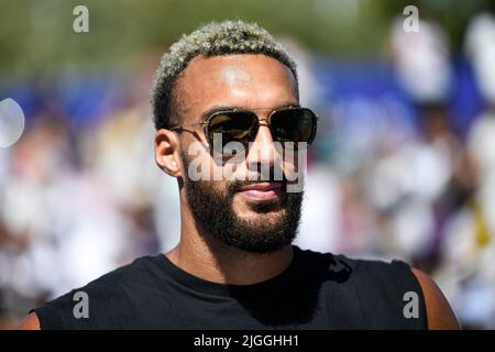 Paris, France. 10th July, 2022. Rudy Gobert of the Minnesota Timberwolves attends the Quai 54 basketball tournament (The World Streetball Championship) in Paris, France on July 10, 2022. Credit: Victor Joly/Alamy Live News Stock Photo