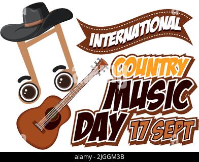 International Country Music Poster Design illustration Stock Vector