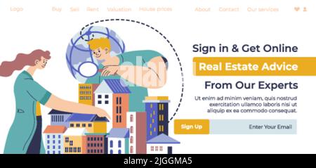 Real estate advice from experts, online free tips Stock Vector