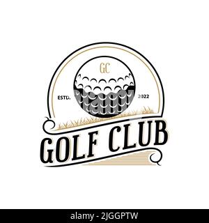 Vintage golf club sports logo and badge. vintage professional golf template logo design for golf club Stock Vector