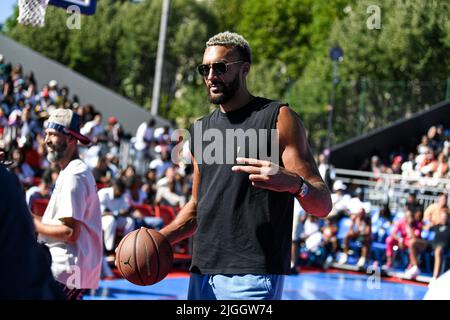 Rudy Gobert of the Minnesota Timberwolves attends the Quai 54 basketball tournament (The World Streetball Championship) in Paris, France on July 10, 2022. Photo by Victor Joly/ABACAPRESS.COM Stock Photo