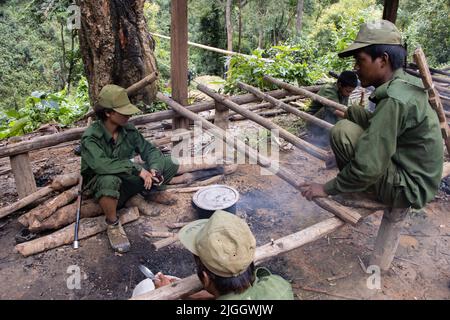 Members of the Mandalay People's Defence forces take part in training ...