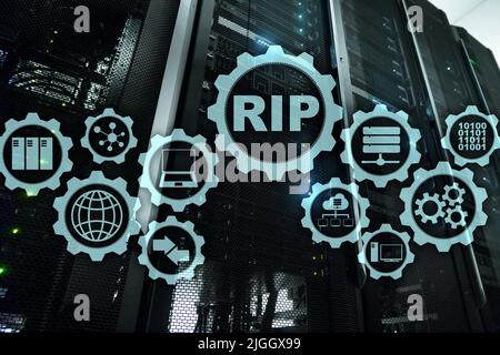 RIP Routing Information Protocol. Technology networks concept Stock Photo
