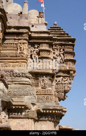 Beautifully carved Hira Bhagol or Gate, the eastern gate named after it's architect, Hiradhar, located in Dabhoi, Gujarat, India Stock Photo