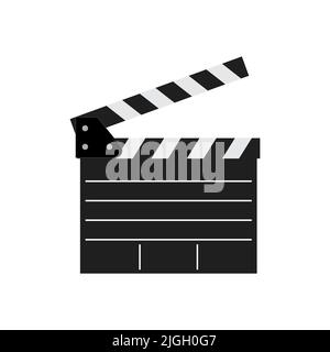 Clapper board vector icon isolated on white background Stock