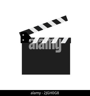 Clapper board vector icon isolated on white background Stock Vector