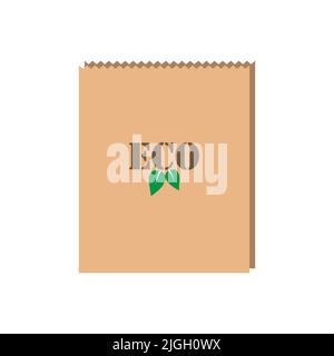 Eco bag icon. Paper bag isolated on white background Stock Vector