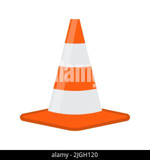 Traffic cone vector icon isolated on white background Stock Vector