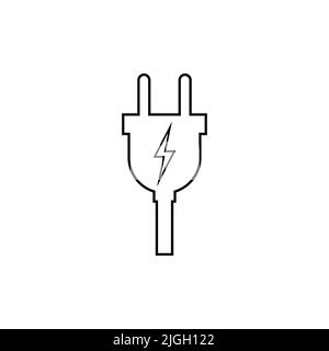 Electric plug vector icon isolated on white background Stock Vector