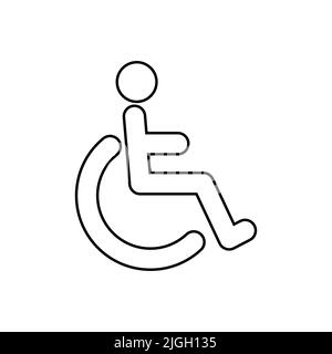 Disabled vector icon isolated on white background Stock Vector